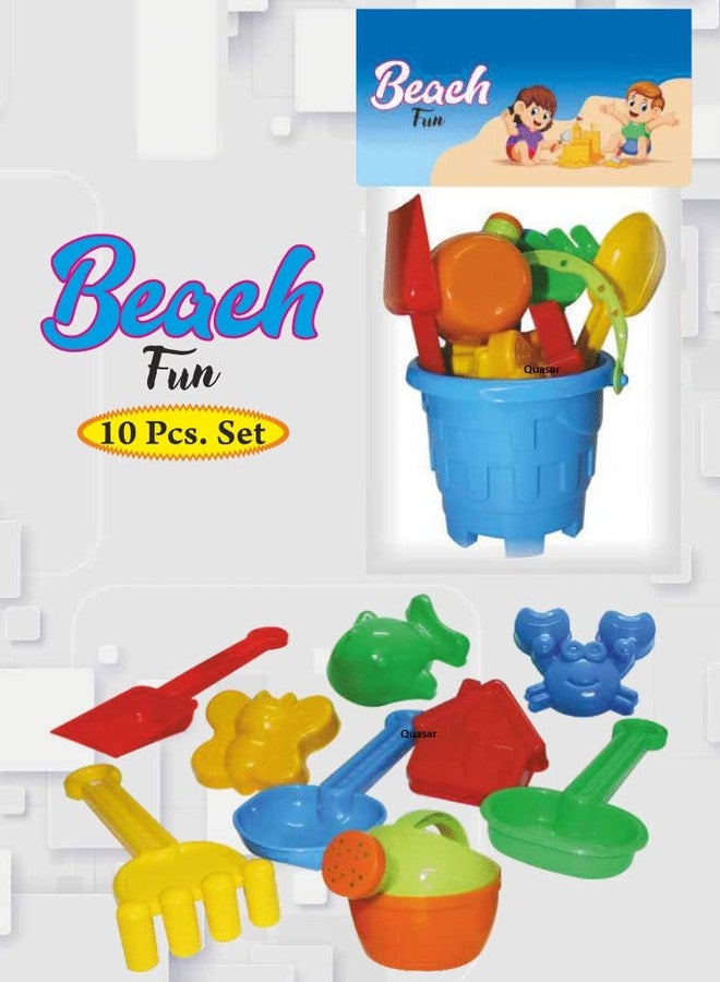 Quasar Beach Toy Set for Kids Bucket 2 Sand Modul 2 Tools 1 Gardening Water Can Sand Garden Pretend Role Play Set Children Learn Play Fun Toddler Kids Set Non Toxic ABS Plastic - Multicolor - Image 3